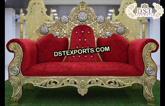 Maharaja Wedding Red Crown Sofa