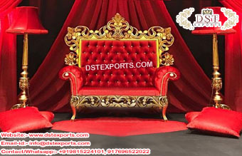 Stylish Wedding Red Throne Sofa