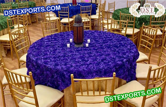 Wedding Round Satin Rosette Tablecloth