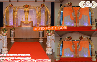 Indian Wedding Trunk Pillars Mandap & Stage
