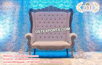 Luxury Wedding High Back Silver Sofa