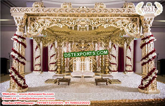 Indian Wedding Handicraft Fiber Carved Mandap