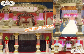 South Indian Wedding Lotus Crystal Mandap & Stage