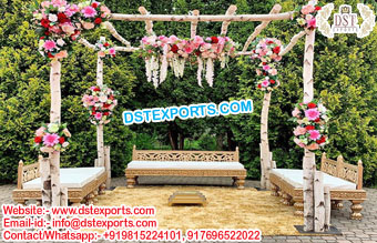 Latest Wedding Gold Plated Mandap Furniture