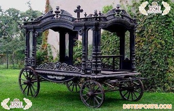 European Black Vintage Funeral Carriage