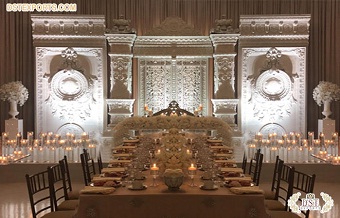 White Roman Theme Wedding Fiber Stage