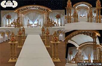 Indian Wedding Wooden Mayura Mandap Set