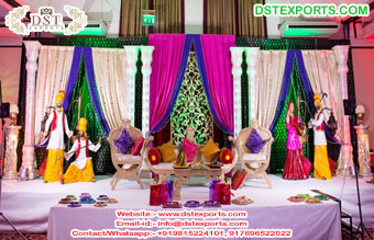 Punjabi Sikh Wedding Decor Mehndi Stage
