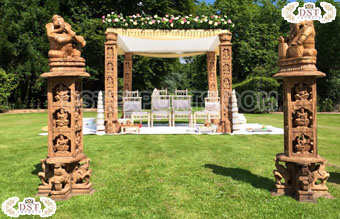 Traditional Wedding Carved Saraswati Mandap UK