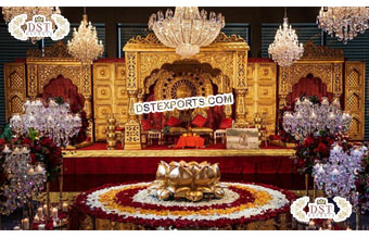 Dazzling Bollywood Theme Wedding Golden Mandap