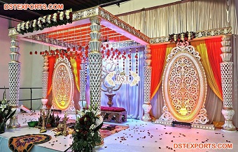 Regal White Mandap for South Indian Wedding