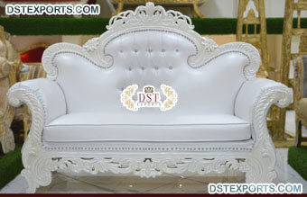 Royal White Wedding Loveseat Throne Sofa