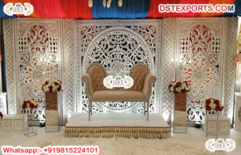 Stylish Wedding Stage Silver Backdrop Frame