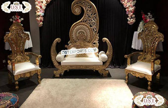 Wedding Stage Sweetheart Golden Furniture Set