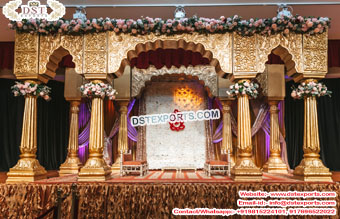 Golden Jodha Akbar Wedding Mandap Set Fiji