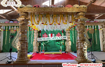 Elegant Elephant FRP Pillars Wedding Mandap