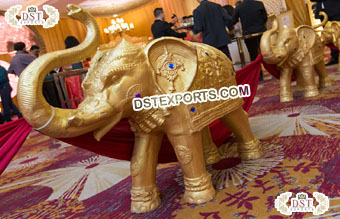 Royal Golden ElephantStatues for Wedding Walkway