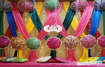 Multicolor Embroidered Umbrellas for Wedding Decor