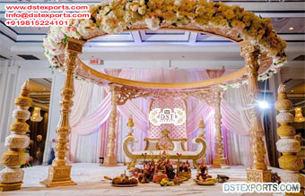 Dazzling Wedding Golden Theme Avni Mandap