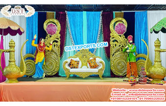 Prefect Punjabi Style Mehndi Stage Decor Props