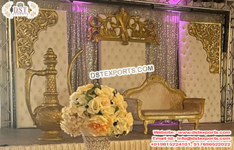 Victorian Asian Wedding Stage Leather Panels