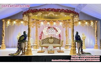 Paisley Design Wedding Wooden Maharani Mandap