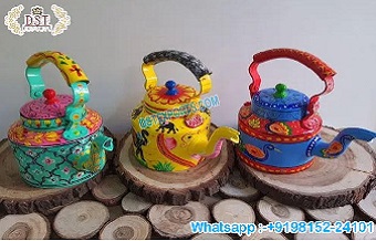 Multicolor Hand Painted Tea Kettle For Decoration
