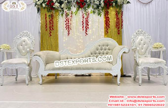 Best Bride Groom Seating White Sofa Set