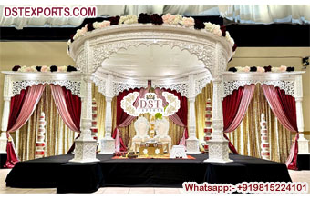RajMahal Theme Wedding White Mastani Mandap