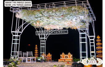 Outdoor Wedding Affordable Metal Mandap Setup