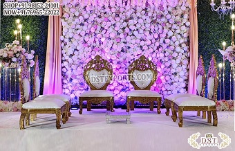 Wedding Mandap Heart Shape Design Chairs Set