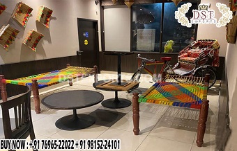 Punjabi Village theme Manje For Restaurant Decor