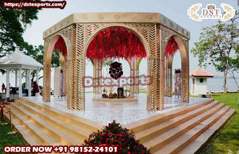 Outdoor Indian Wedding Fusion Metal Mandap