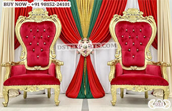 Ravishing Wedding Stage Bridal Throne Chair Set