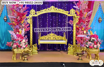 Punjabi Wedding Stage Roka Ceremony Swing