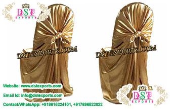 Banquet Hall Golden Wrap Chair Covers