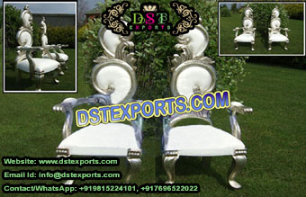 Wedding Bride Groom Silver Chairs