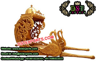 Wedding Wooden Golden Peacock Doli/Palki