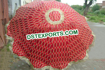 Wedding Red Embroidered Umbrella