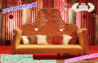 Asian Wedding Golden Metal Love-Seater