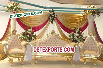 Indian Wedding Golden Sofa Set