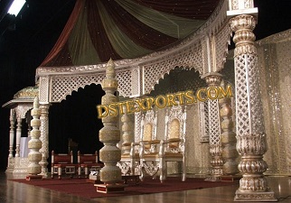 INDIAN WEDDING SILVER GOLDEN STAGE