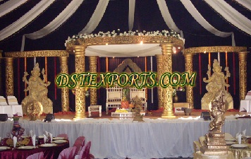 LATEST WEDDING GOLDEN CARVING MANDAP