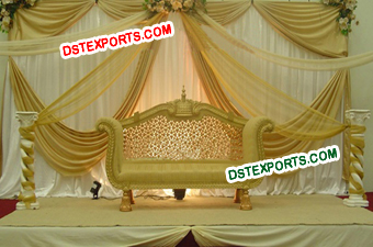 Asian Wedding Golden Carved Love Seater