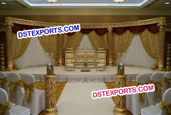 Indian Wedding Fiber Golden Stage Set