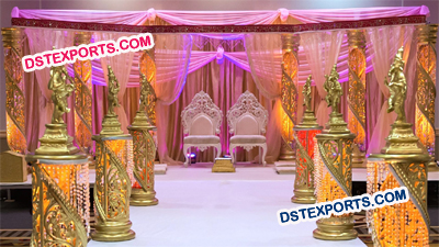 New Wedding Golden Crystal Wedding Stage