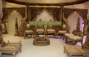 INDIAN WEDDING WOODEN ELEPHANT STAGE