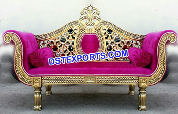 New Design Metal Carved Wedding Love Seater