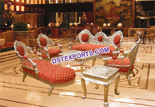 Asian Wedding Royal Victorian Sofa Set With Stools