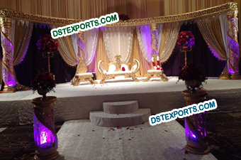 Elegant Muslim Wedding Fiber Crystal Stage Set